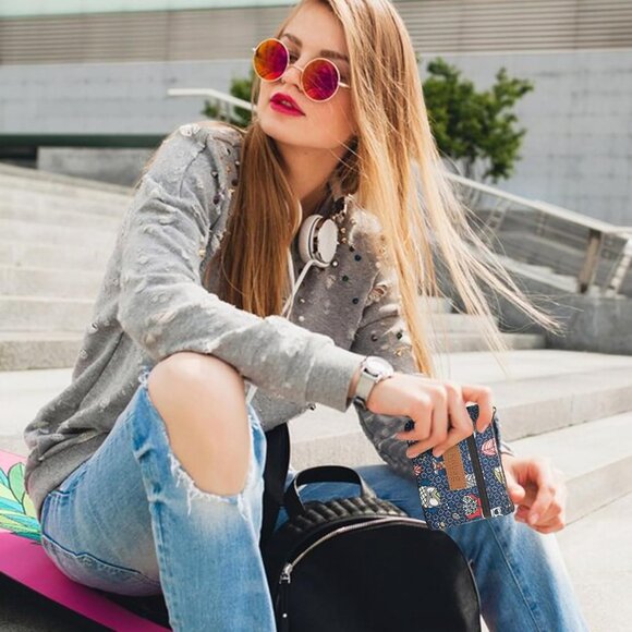 Coin Bag, Waterproof Coin Wallet Small Coin Purse with Zipper and Keyring, Cute - Picture 2 of 6